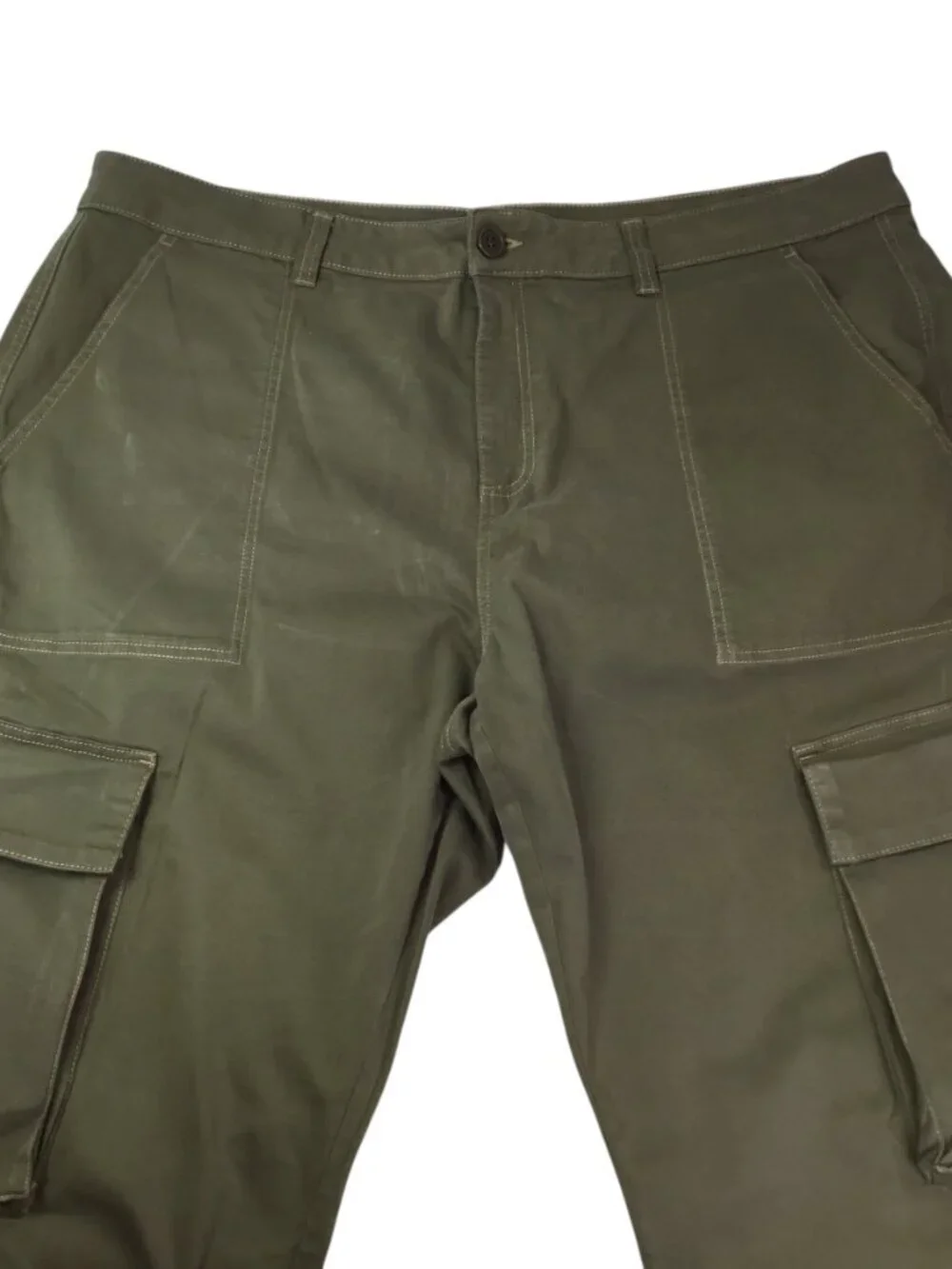 Asos Design Men's Cargo Pants Olive Green Khaki 44 x 32 Baggy